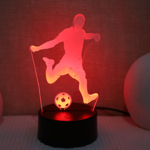 USB 3D calcio notte luce colorata tocco LED tavolo e decorazione della stanza ABS materiale sport atmosfera - Product Image 3