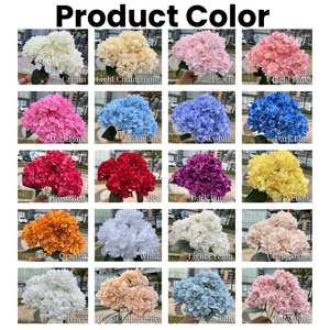 Hydrangeas artificiels en tissu de soie de haute qualité, 5 têtes, bleus, pour décoration de mariage - Product Image 3
