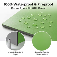 Panel Laminado Compacto HPL de Melamina Moderno de 1500*2440 mm, Resistente al Fuego y al Agua, para Divisiones de Baños en Hospitales y Escuelas