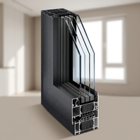 Ventana Abatible de Aluminio de Diseño Premium, Ventana con Rotura de Puente Térmico y Triple Acristalamiento Insonorizado con Certificación CE para Casa Pasiva, Personalizable