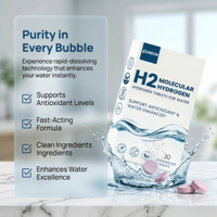 Pureon Comprimés d'hydrogène moléculaire à dissolution rapide, 30 portions, 12 ppm, complément alimentaire, comprimés effervescents à l'hydrogène