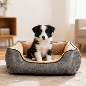 Hochwertiges weiches Haustier Hunde bett Kissen Rechteck Plüsch Leder Hundehütte Modernes Haustier Schlafs ofa für den Winter - Product Image 3