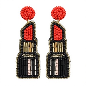 Boucles d'oreilles pendantes perlées de haute qualité, élégantes, roses, noires et dorées, pour femmes, style bohème, pour fêtes, mariages, cadeaux, bijoux fantaisie, boucles d'oreilles statement - Product Image 2