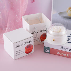 Caja de Regalo Rectangular de Papel con Diseño de Rosa y Linterna para el Día de San Valentín, para Guardar Anillos, Collares y Pendientes - Product Image 3