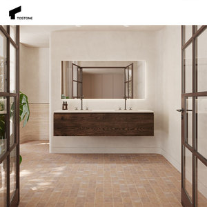 Tostone Vanitytop Travertine persegi panjang Super putih Modern alami untuk pengiriman DDP furnitur kamar mandi praktis dekorasi rumah - Product Image 2