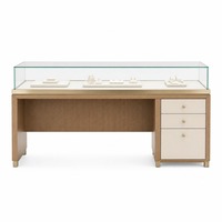 Vitrine à bijoux autoportante de luxe avec éclairage LED, vitrine en verre trempé, sur mesure pour bijouterie, vente en gros, métal, bois