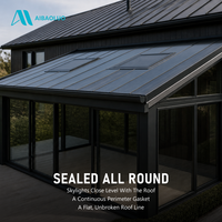 Véranda en aluminium avec structure en alliage, verre trempé feuilleté scellé tout autour, pour patio, cour et jardin de villa
