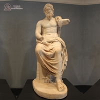Statue de Zeus en marbre, grand dieu grec, sculpture en pierre naturelle, à vendre