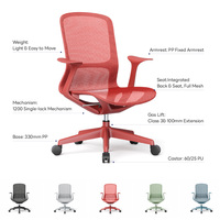 Chaise de bureau ergonomique pivotante en maille durable et éco-responsable avec accoudoirs réglables pour centre d'appels