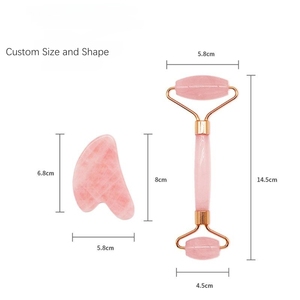 Rodillo Facial de Cuarzo Rosa de Resina Antienvejecimiento de Alta Calidad con Etiqueta Privada OEM en Oferta, Masajeador Facial de Jade para el Rostro - Product Image 1