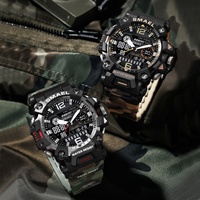 SMAEL 8072MC Nouvelle Arrivée Montre Sport Digitale Homme Étanche 5ATM Lumineuse avec Boucle en Acier Inoxydable Bracelet en PU de Luxe Chronomètre