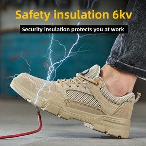 Chaussures de sécurité basses respirantes pour hommes, isolées 6KV, anti-choc, anti-perforation, antidérapantes, pour l'été - Product Image 3