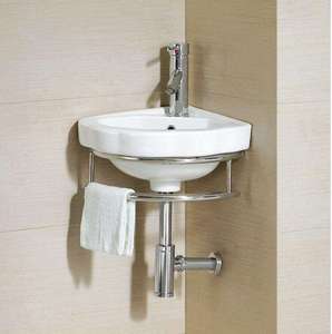 Lavabo de Esquina Triangular de Cerámica de Buena Calidad y Económico, Lavabo de Pared Pequeño para Baño - Product Image 1