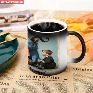 Curved Frosted Black <b>Ceramic</b> <b>Mug</b> 11oz Heat Activated Color Changing Magic Cup - Product Image 5