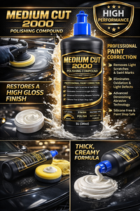 GRAPHONEX MEDIUM CUT 2000 Composé de polissage professionnel à l'oxyde d'aluminium 1000ml Brillance et protection Élimine l'oxydation Voitures légères - Product Image 4