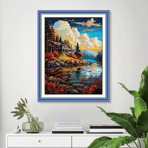 Juego de bordado DIY para principiantes Kits de costura paisaje punto de cruz <span class=keywords><strong>serie</strong></span> aguja arte artesanía costura Decoración - Product Image 2