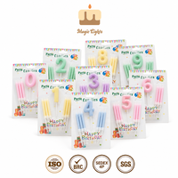 Ensemble de bougies d'anniversaire 3D en forme de macaron et de pilier, décorations de gâteau colorées pour les fêtes d'enfants, les baby showers