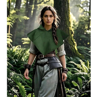 Capa Medieval con Capucha, Capa Corta de Elfo para Cosplay, Accesorio de Disfraz de Cazador/Ranger para Halloween