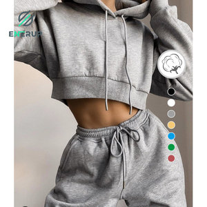 <span class=keywords><strong>Felpe</strong></span> con cappuccio tagliate da donna Enerup personalizzate <span class=keywords><strong>felpe</strong></span> con cappuccio da ragazza Pullover semplice - Product Image 1