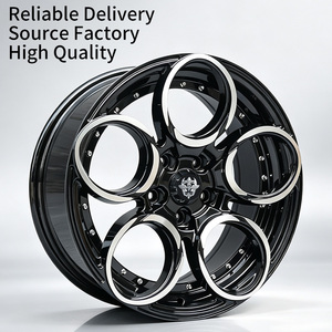 Rines de Aleación FLowtone para Modificación de Automóviles, 17 Pulgadas, con Remaches, 5 Birlos, Borde Mecanizado, Diseño de Trébol de Cuatro Hojas, Todoterreno - Product Image 1