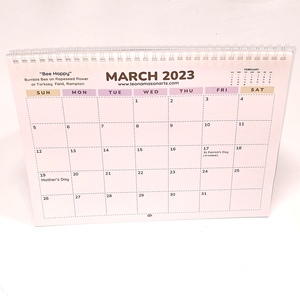 Business Practical Personality Advertising Calendar 2023 Wholesale New Style Spiral Binding Recycled Material Gold Foil Calendar