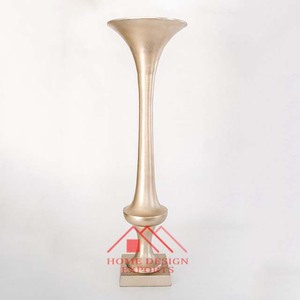 Centres de table de mariage au sol Vases à fleurs décorations urnes en aluminium nickelé jardinière avec colonne décor de jardin best-seller - Product Image 1