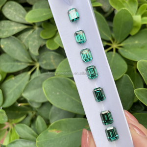 เครื่องประดับใช้ Moissanite หลวมเพชรสีเขียวเข้มมรกตตัด2CT 3CT หินหลวมกับ Gra ได้รับการรับรอง - Product Image 5