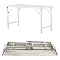 Table pliante robuste en acier inoxydable 304 avec réglage de la hauteur, conçue pour les cuisines professionnelles, sans roulettes
