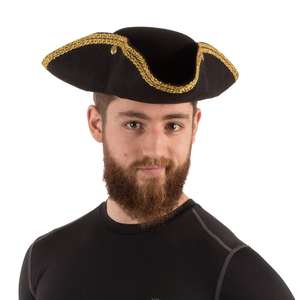 Chapeaux de fête drôles d'Halloween Chapeau tricorne de style colonial-Chapeau tricorne colonial de luxe de la guerre révolutionnaire - Product Image 5