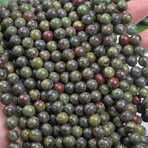Pietra di Sangue di Drago Verde Naturale, Perle Rotonde Sciolte di <span class=keywords><strong>Bloodstone</strong></span>, Certificato da Terze Parti, Jewelrytopia - Product Image 3