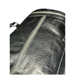 Luxe noir Crocodile motif cuir mode voyage sac polochon grande capacité week-end sac à bandoulière sangle réglable pour hommes - Product Image 3