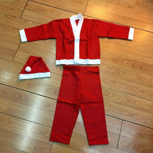HESPER Kit de Costume de Père Noël en Tissu Non Tissé Écologique pour Enfants, Comprend une Robe Rouge et un Chapeau, Unisexe pour Cosplay - Product Image 1