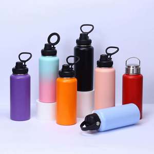 Botella de Agua Deportiva de Boca Ancha con Aislamiento Térmico de Doble Pared de Acero Inoxidable Sublimado con Logotipo Personalizado de 16oz/25oz/32oz - Product Image 1