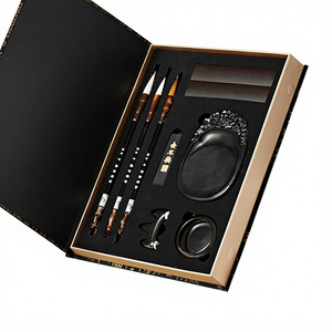Coffret cadeau d'étude des quatre trésors, ensemble de pinceaux de <span class=keywords><strong>calligraphie</strong></span> pour débutants avec pinceaux, encre, papier, pierre à encre, fournitures - Product Image 1