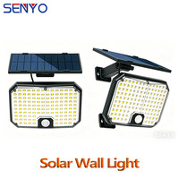 Lampe murale solaire avec 3 modes intelligents, détecteur de mouvement, étanche IP64, résistance aux intempéries, lampe de sécurité extérieure du crépuscule à l'aube