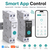 Interruptor de Circuito Inteligente WiFi MythEle Tuya para Riel DIN de 63A, Monitoreo de Energía, Control Remoto por Aplicación, Protección Contra Sobrecarga y Sobretensión