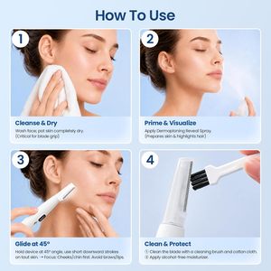 Electric Eyebrow Trimmer for Women LED Light Facial Hair Remover with 3 Speed Settings - Product Image 5