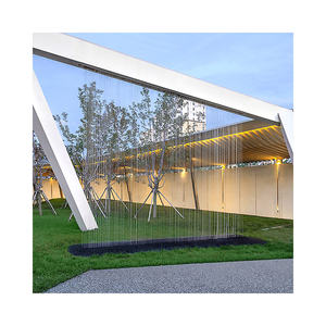 Açık paslanmaz çelik 304 müzik ve dans şelale projeksiyon heykel çeşme sihirli sis işık Metal konstrüksiyon ile - Product Image 4