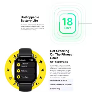 Redmi xem 5 Lite toàn cầu siêu lớn hiển thị được xây dựng trong gnss cuộc gọi bằng giọng nói <span class=keywords><strong>Smartwatch</strong></span> Xiao Mi Nhà cung cấp - Product Image 6