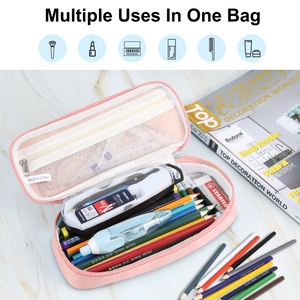 Grande trousse à crayons Grande capacité Sac à crayons Grande <span class=keywords><strong>pochette</strong></span> de rangement Organisateur de stylos Simple Papeterie Sac Taille: 235X105X50mm - Product Image 5