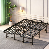 Cadre de lit en métal pliable taille Queen, aucun sommier tapissier nécessaire, cadre de lit plateforme en acier portable en gros