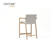 Tabouret de bar contemporain en aluminium avec corde, résistant à l'eau, pour terrasse extérieure, salle à manger, hôtel, cour, villa