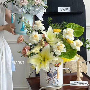 Aierflorist Cadeau Saint Valentin Chinois Magpie câlin seau Coffret cadeau Bouquet de fleurs seau arrangement sac - Product Image 3