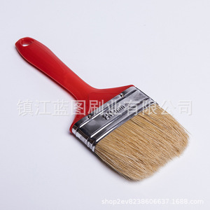 Pinceau plat à poils de porc, manche en plastique rouge, 12-18 mm, origine Zhenjiang, pour peinture - Product Image 4