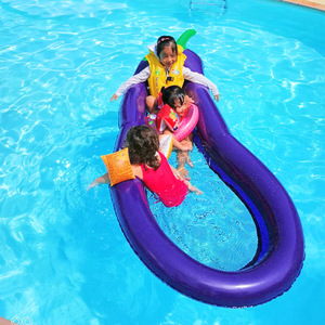 Venta al por mayor portátil flotante agua hamaca malla cama Pvc inflable berenjena piscina flotadores - Product Image 3