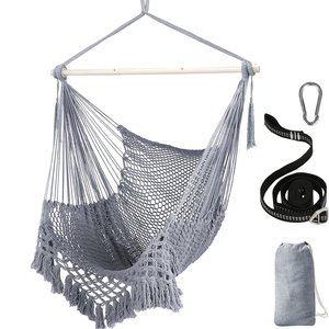 <span class=keywords><strong>Chaise</strong></span> <span class=keywords><strong>hamac</strong></span> en macramé moderne pour l'extérieur, jardin, chambre, hôtel, parc, école <span class=keywords><strong>avec</strong></span> balançoire suspendue et <span class=keywords><strong>repose</strong></span>-pieds - Product Image 4