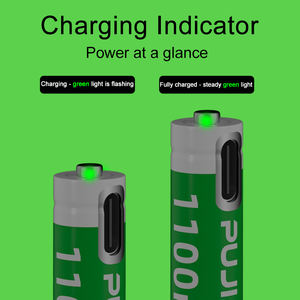 PUJIMAX новый высококачественный 2 шт. 1,5 В постоянное напряжение usb быстрая зарядка aaa 1100mwh перезаряжаемые литиевые батареи с кабелем type-c - Product Image 6