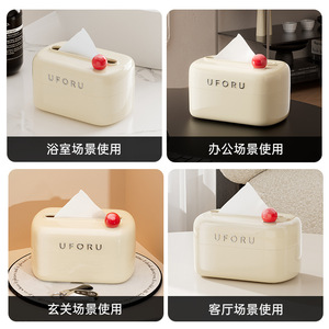 Uforu Tissue <b>Box</b> Creamy White <b>Waterproof</b> Desktop <b>Storage</b> Home Living Room Toilet Use - Product Image 5
