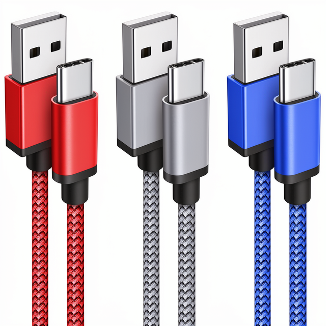 OEM logo 3M 10ft Nylon Braided USB-C Cable USB Cable Type c with 3A Fast Charging for iPhone 17/16/15 & for Devices