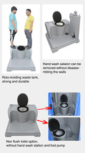 Meuble <span class=keywords><strong>WC</strong></span> portable moderne bleu <span class=keywords><strong>pour</strong></span> hôpitaux et zones de construction isolées – Sanitation extérieure - Product Image 6